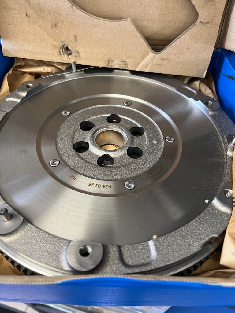 New dual-mass flywheel prepared for installation on a MINI Countryman S ALL4.