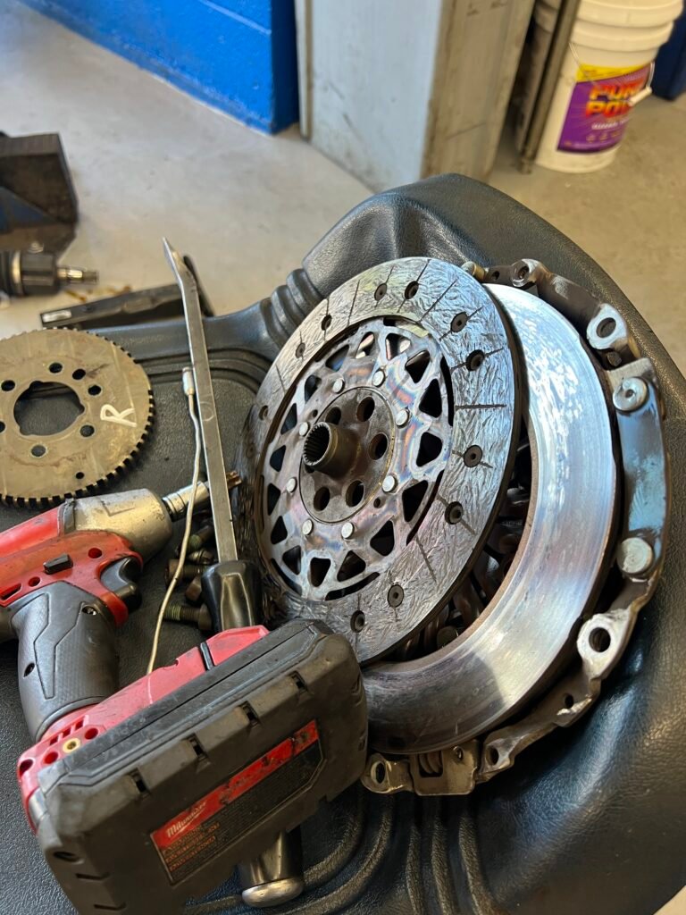 Removed clutch and flywheel components from a MINI Countryman S ALL4.